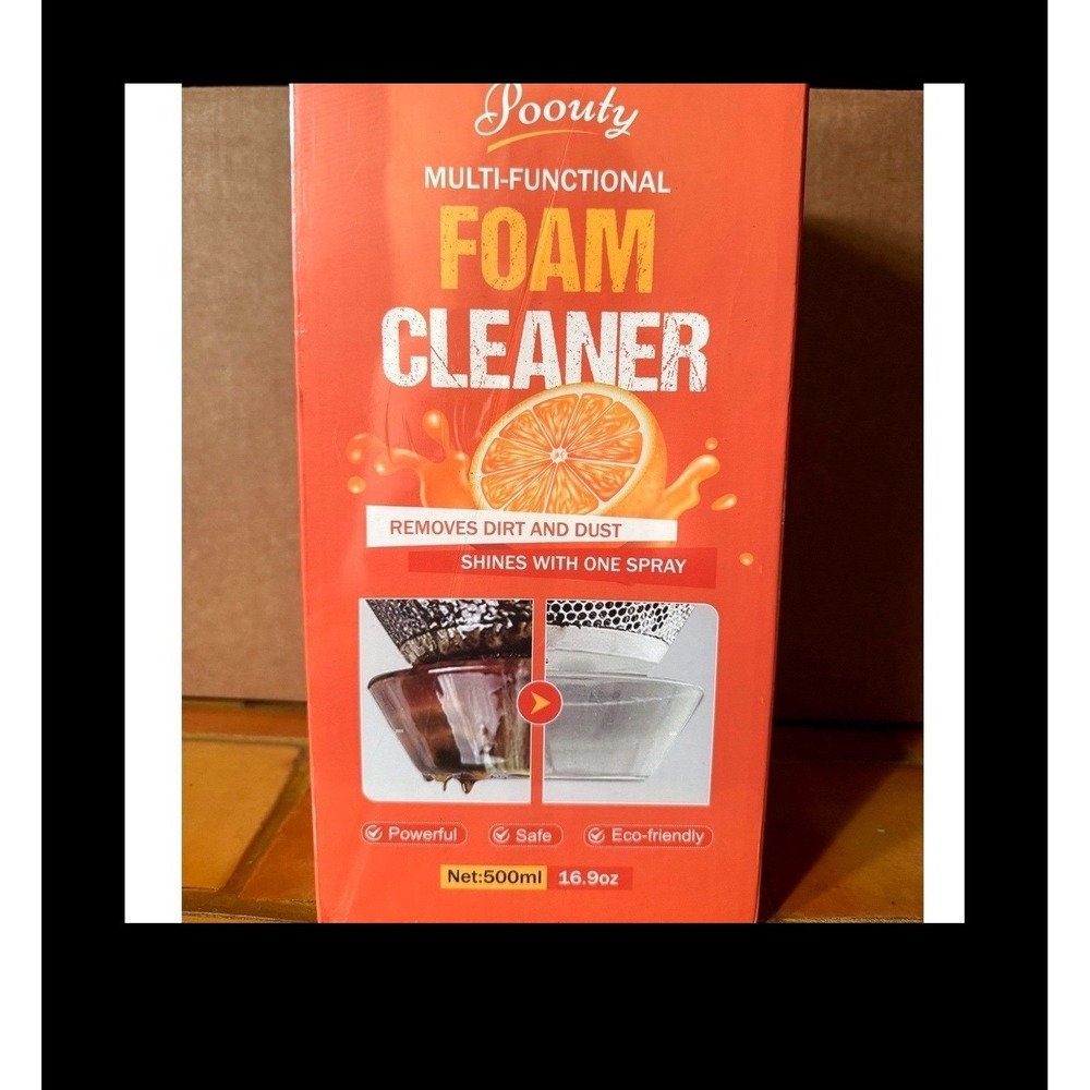 Poouty Multi-Functional Foam Cleaner 16.9oz Orange Oil Degreaser Eco-Friendly